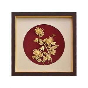 Tranh hoa cúc mạ vàng (30x30cm)