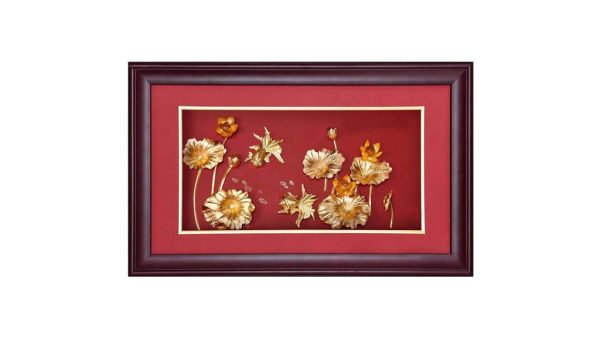 Tranh hoa sen mạ vàng size lớn 35x50 cm